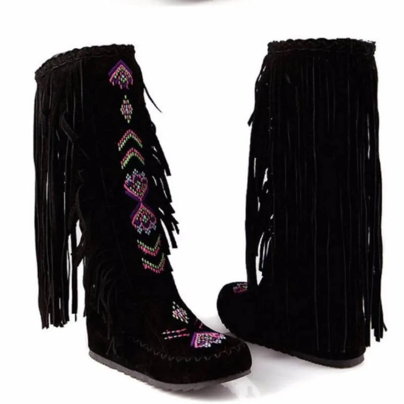 Knee High Native American Moccasin Boots