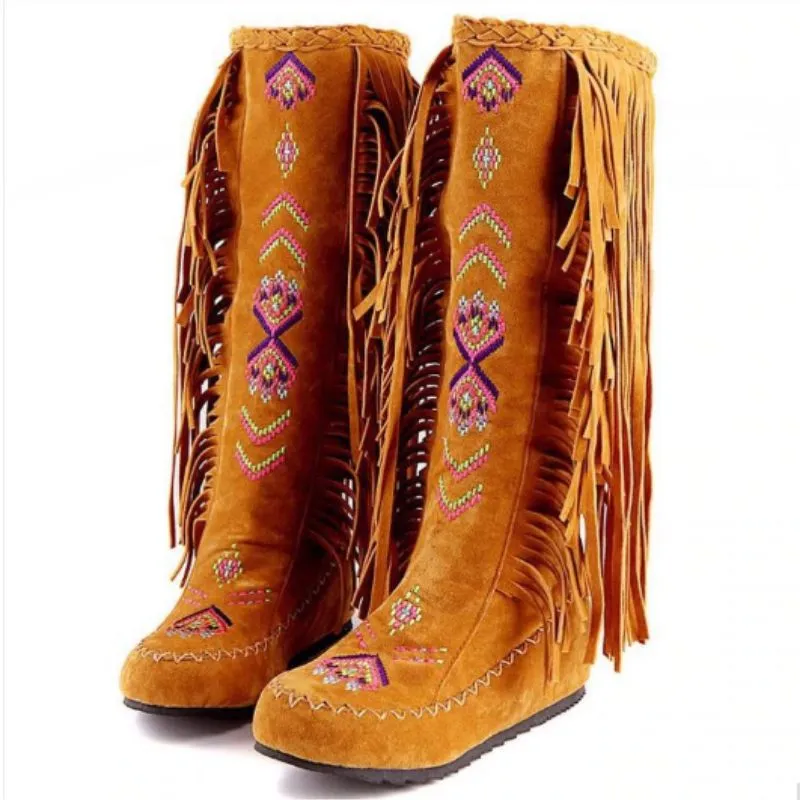 Knee High Native American Moccasin Boots