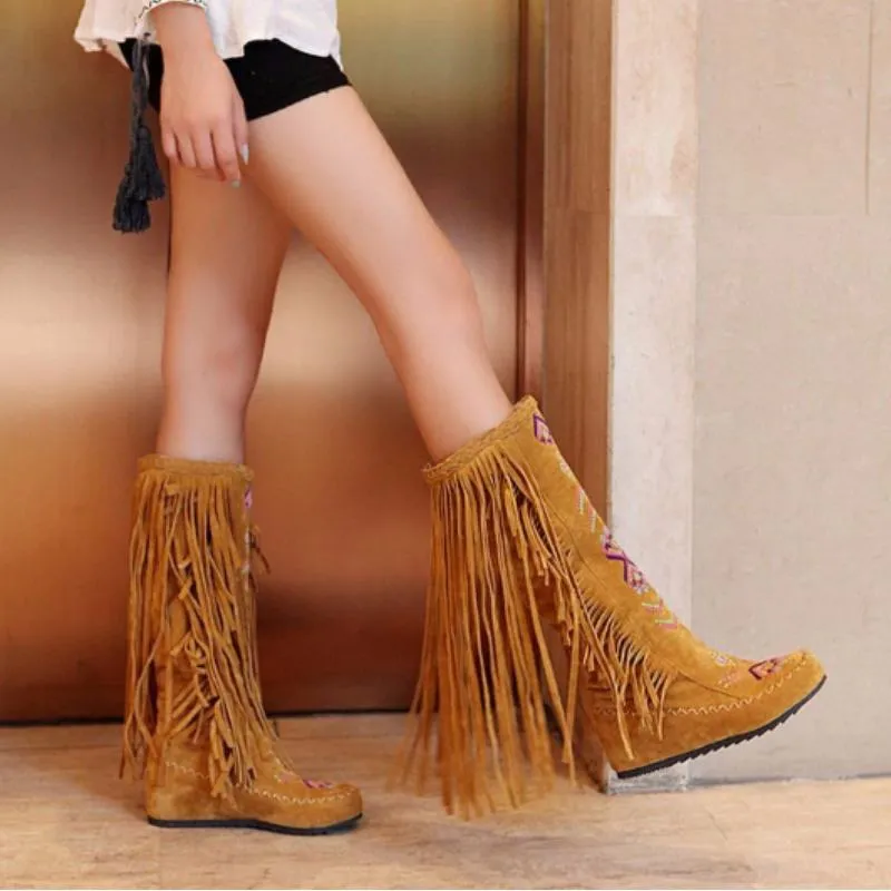 Knee High Native American Moccasin Boots