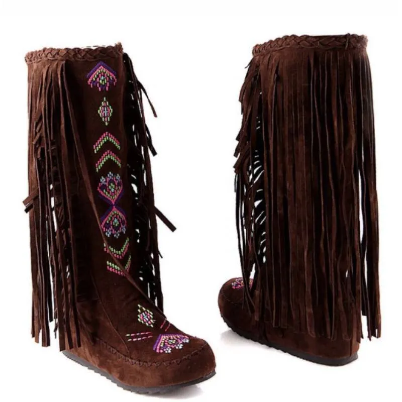 Knee High Native American Moccasin Boots