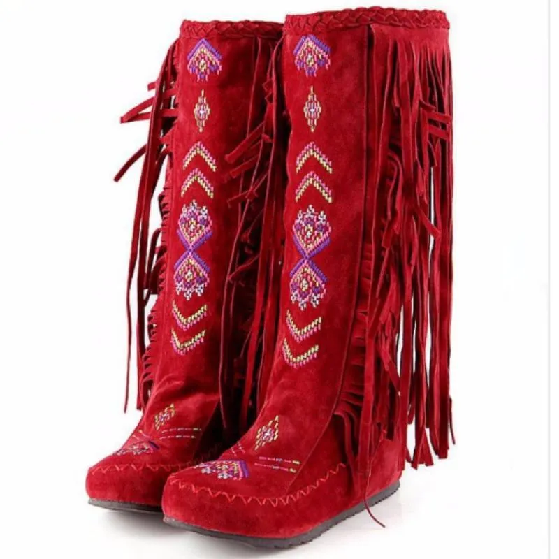 Knee High Native American Moccasin Boots