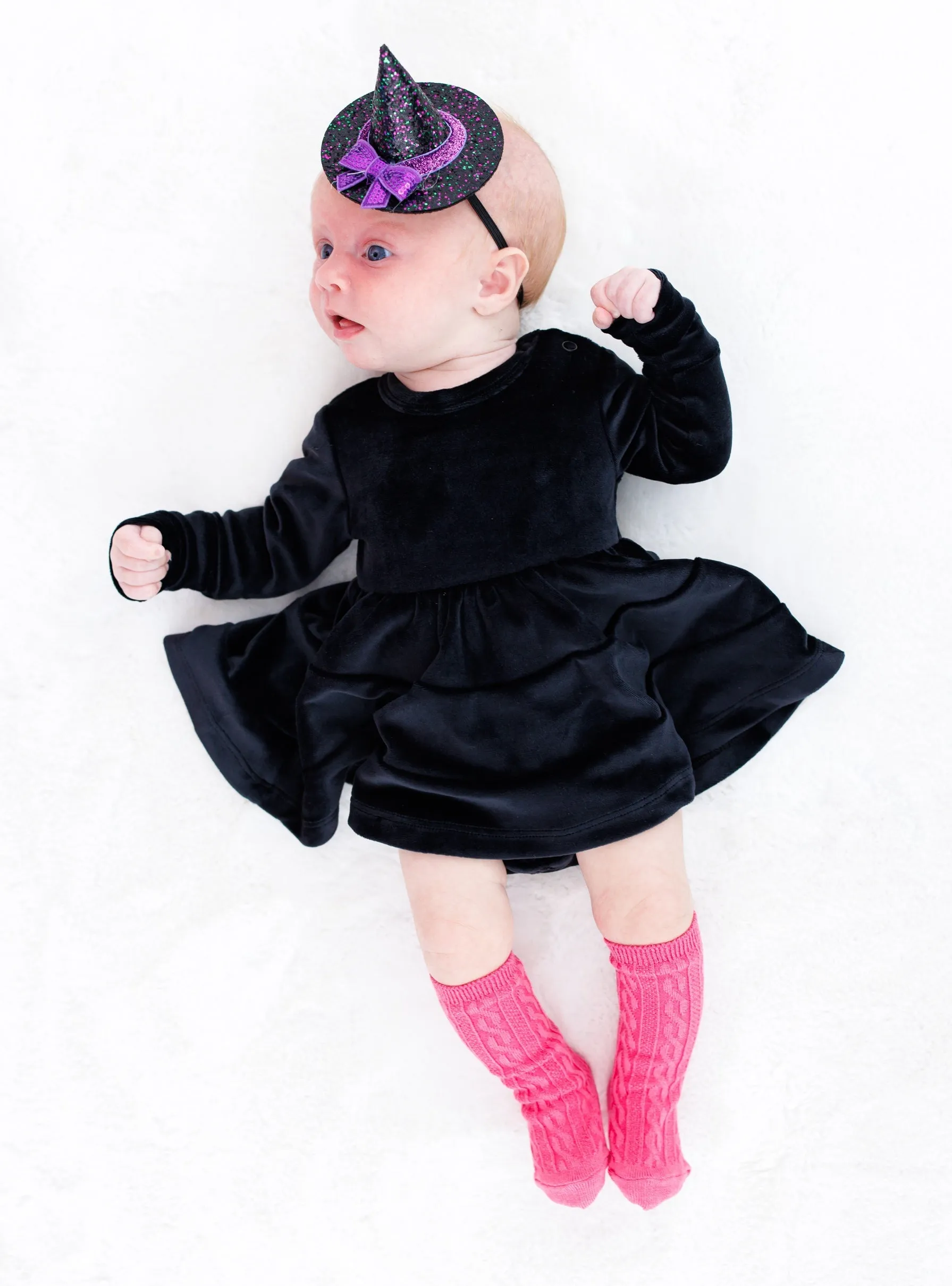 Knee-high Socks Set- Black And Pink