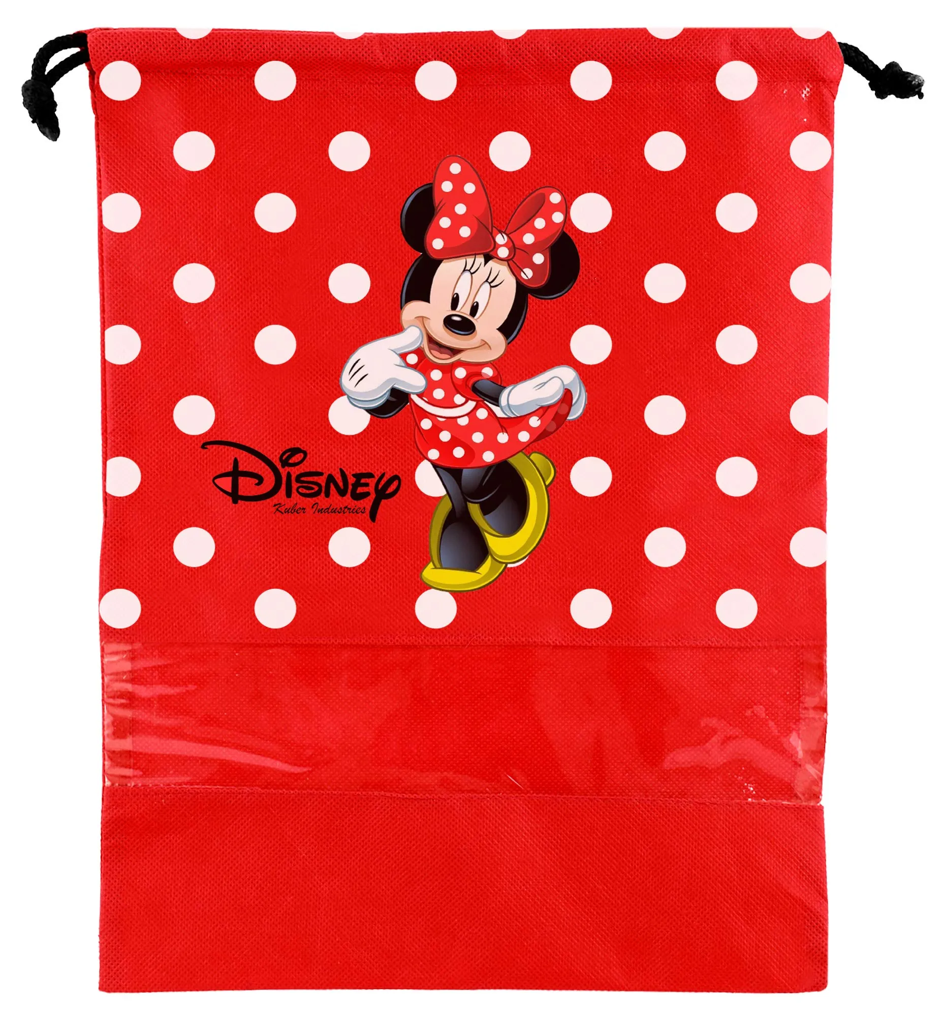 Kuber Industries Portable Travel Shoe Bags Dust-Proof Shoe Organizer Space Saving Storage Bags, Disney Print (Set of 6,Red & Pink) -HS_35_KUBMARTS18030