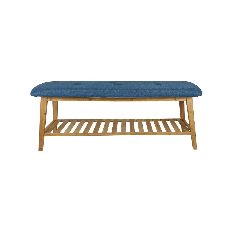 Large Bamboo Shoe Bench Blue