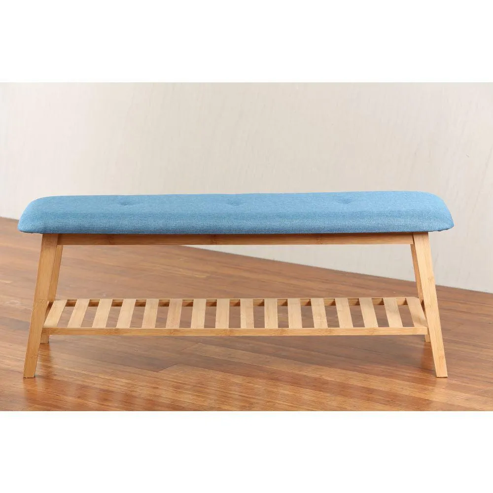 Large Bamboo Shoe Bench Blue