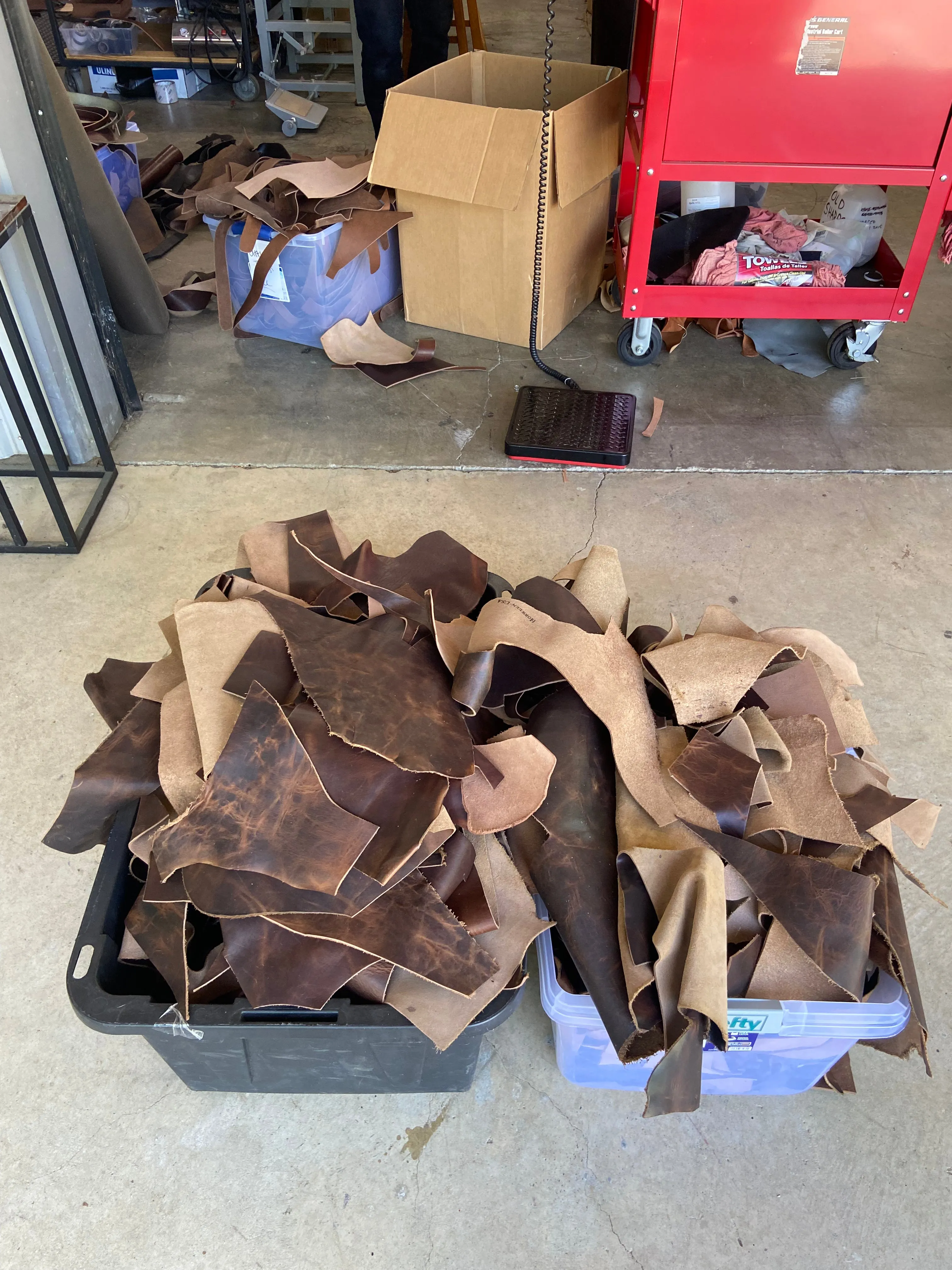 Leather Scraps - 5 lb -Horween Brown Nut Derby - NO FREE SHIPPING ON THIS ITEM