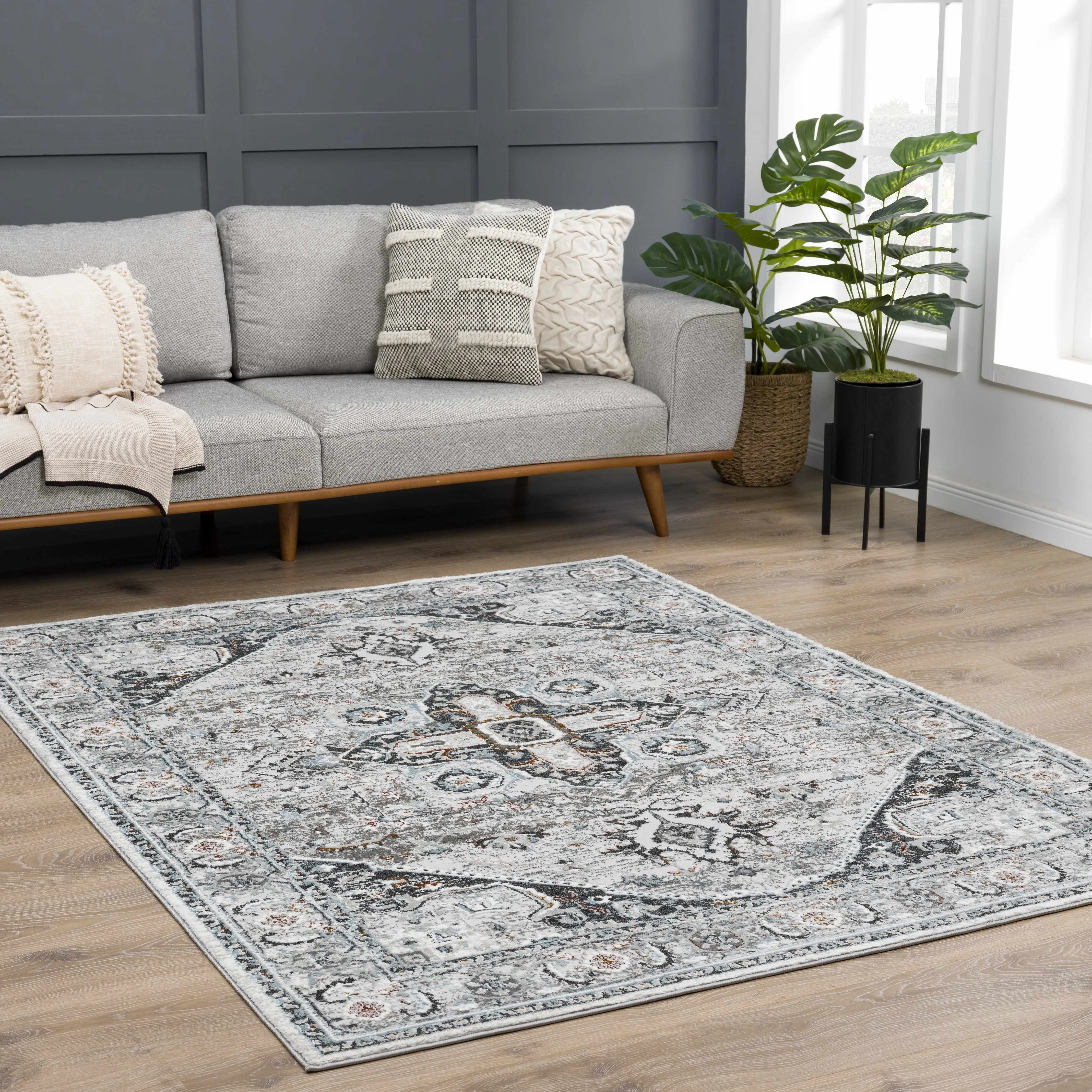 Liverpool Gray & Blue Area Rug - Clearance