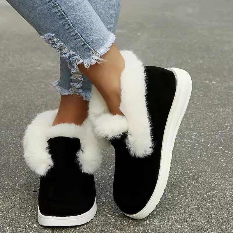 LovelyRLovely Women's Warm Plush Fur Ankle Boots