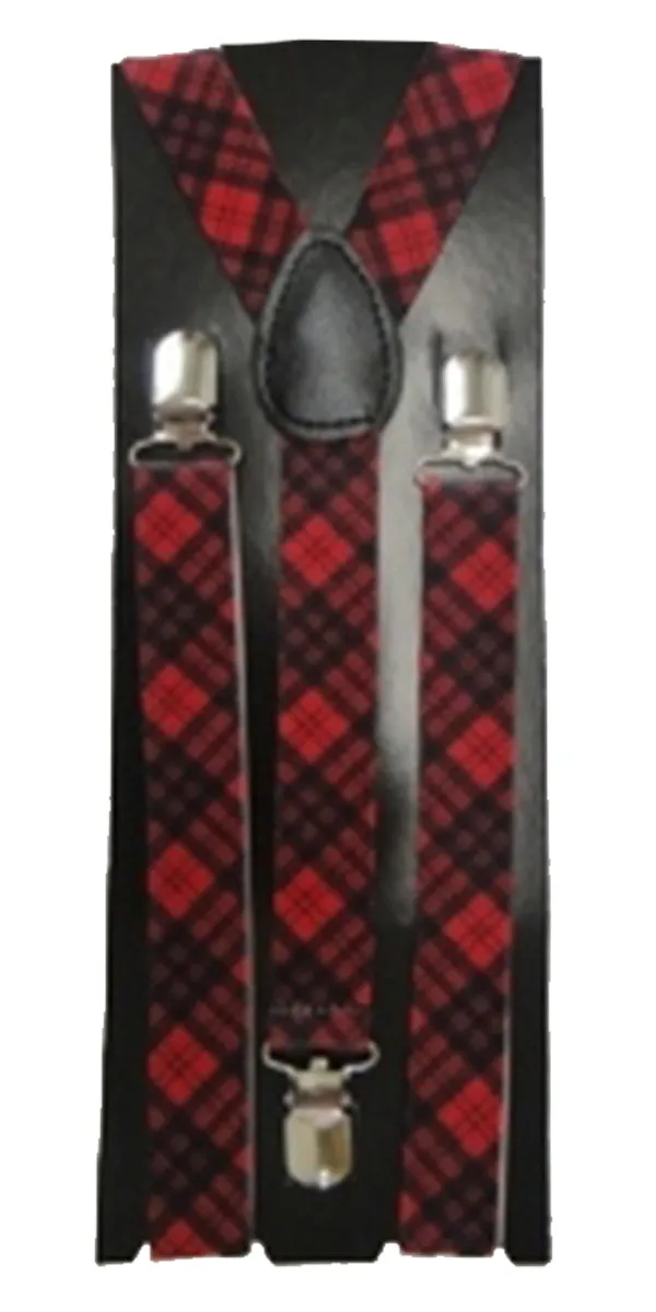 Men’s Adjustable Printed Designs Slim Braces 2.5 Cm Wide Trouser Suspenders Clip on Fancy Dress Accessory