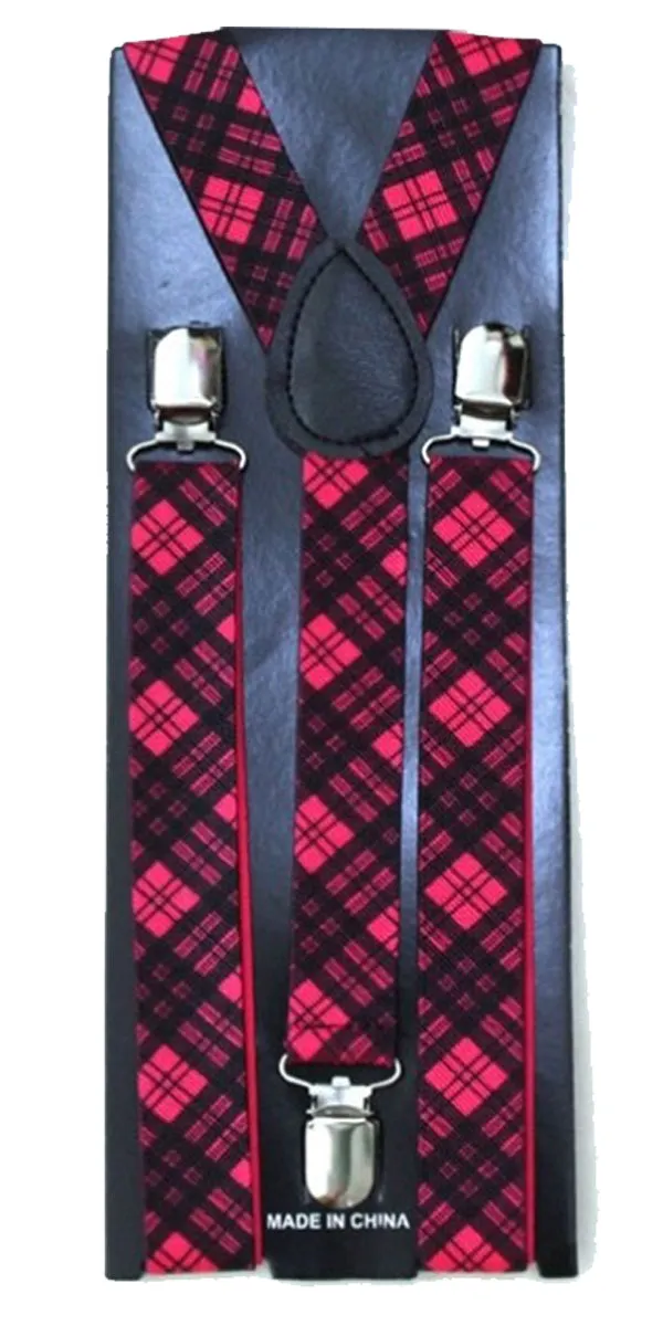 Men’s Adjustable Printed Designs Slim Braces 2.5 Cm Wide Trouser Suspenders Clip on Fancy Dress Accessory