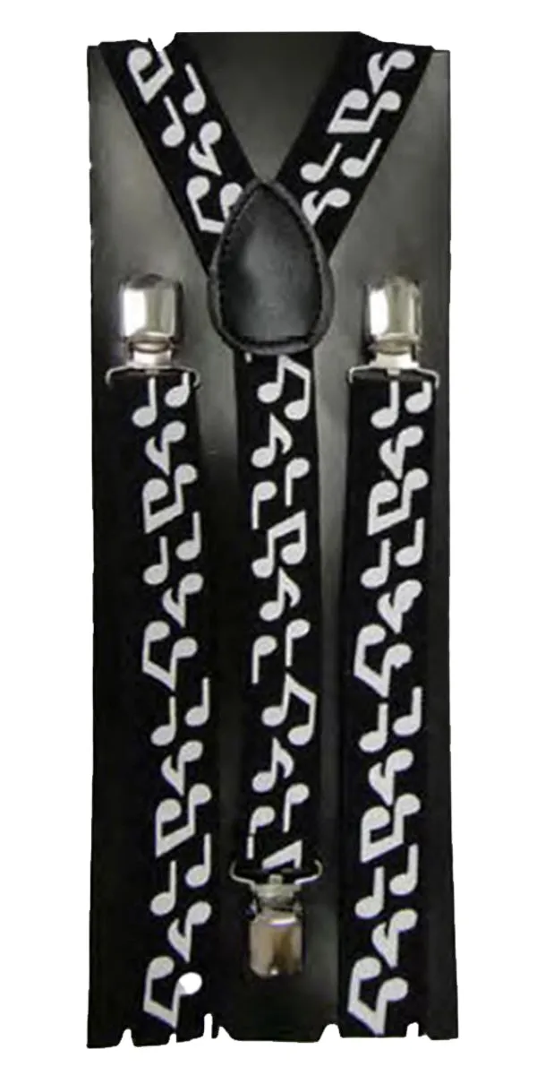 Men’s Adjustable Printed Designs Slim Braces 2.5 Cm Wide Trouser Suspenders Clip on Fancy Dress Accessory