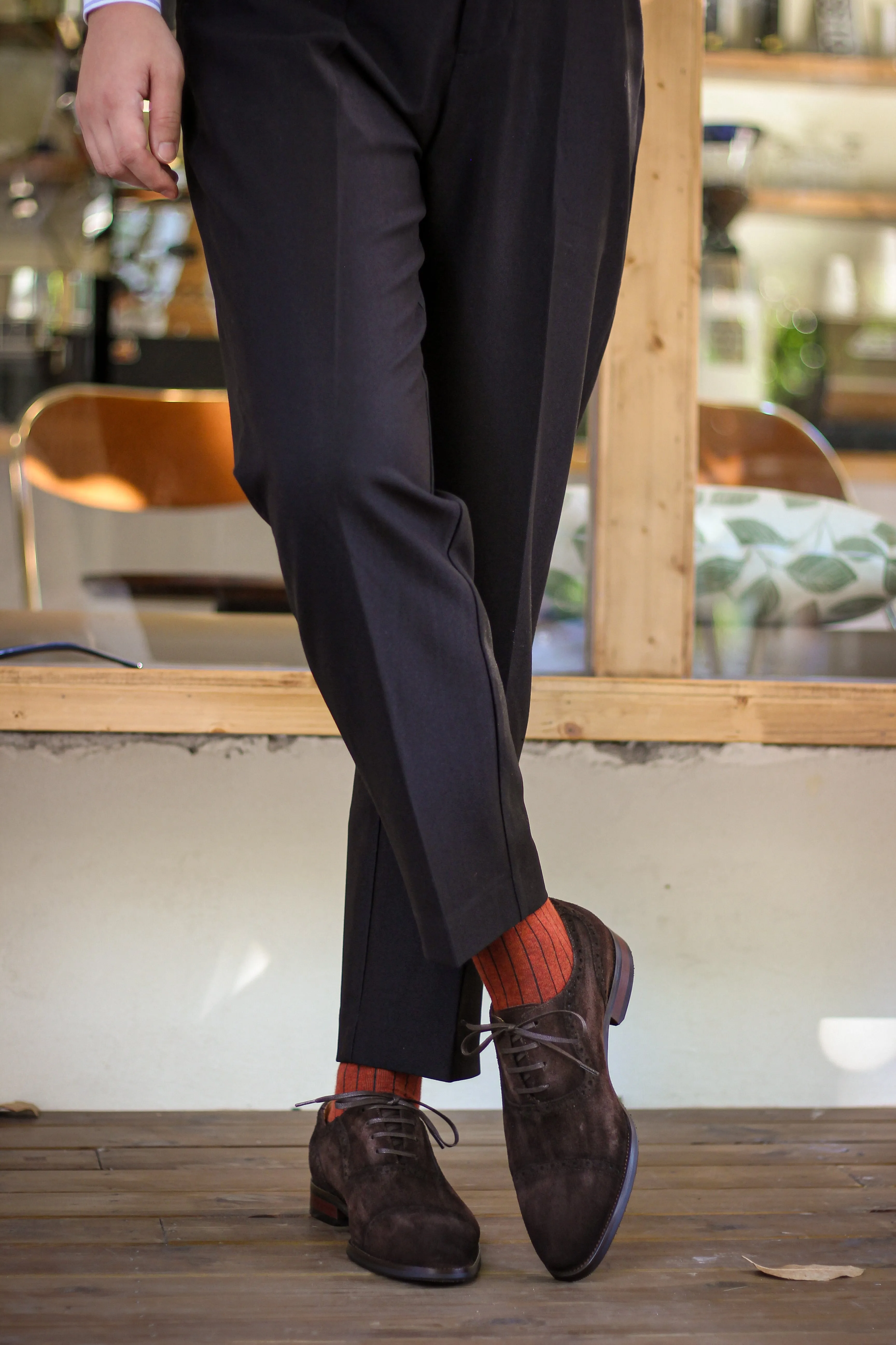 Men's Handcrafted Suede Brown Leather Oxfords