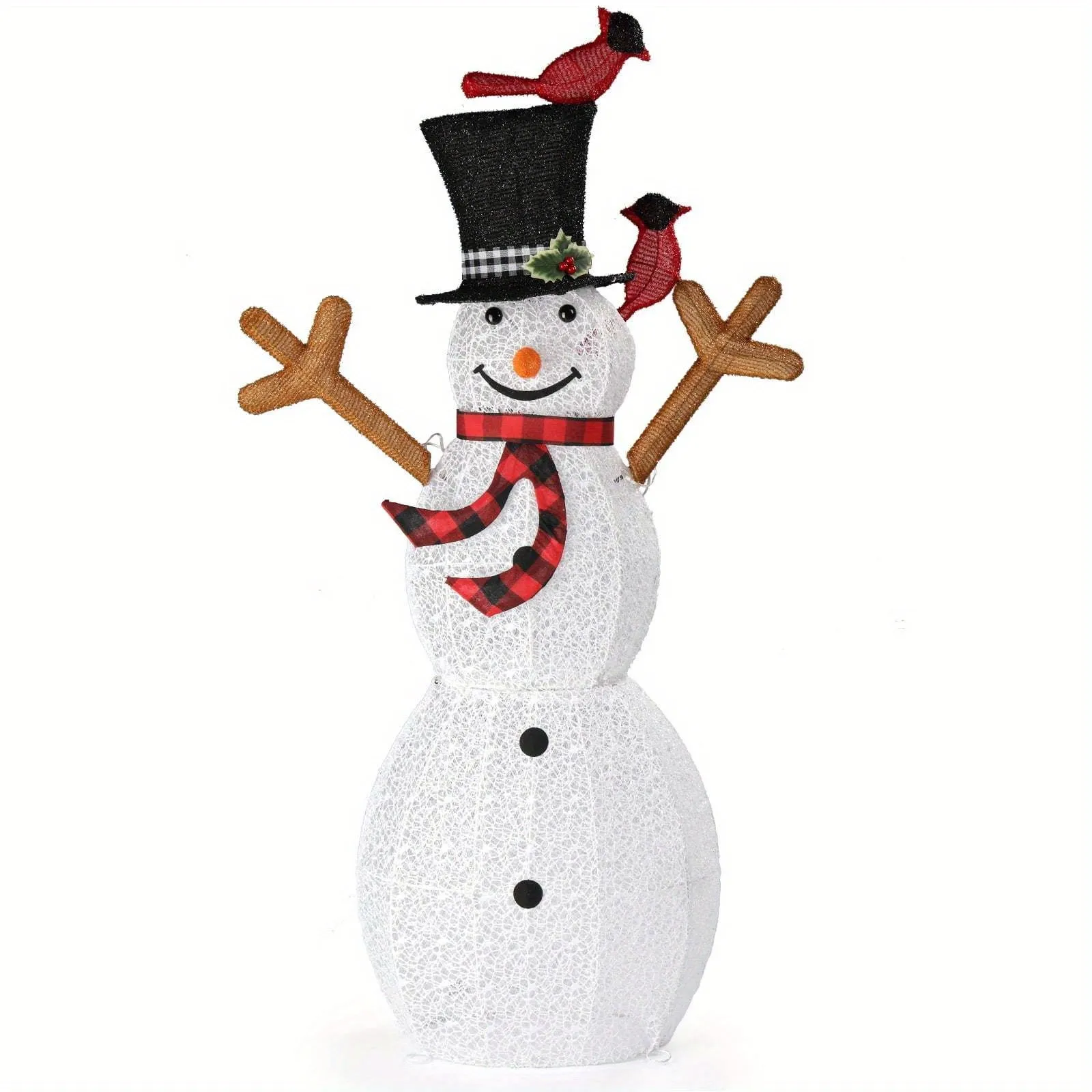 Merry Brightness, Charming 5ft LED Snowman with Birds - Easy Pop-Up Outdoor Christmas Decor, USB Powered, Weather-Resistant Holiday Light Display