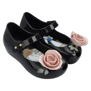 Mini Melissa Ultragirl Black & Pink Beauty and the Beast MaryJane Shoes