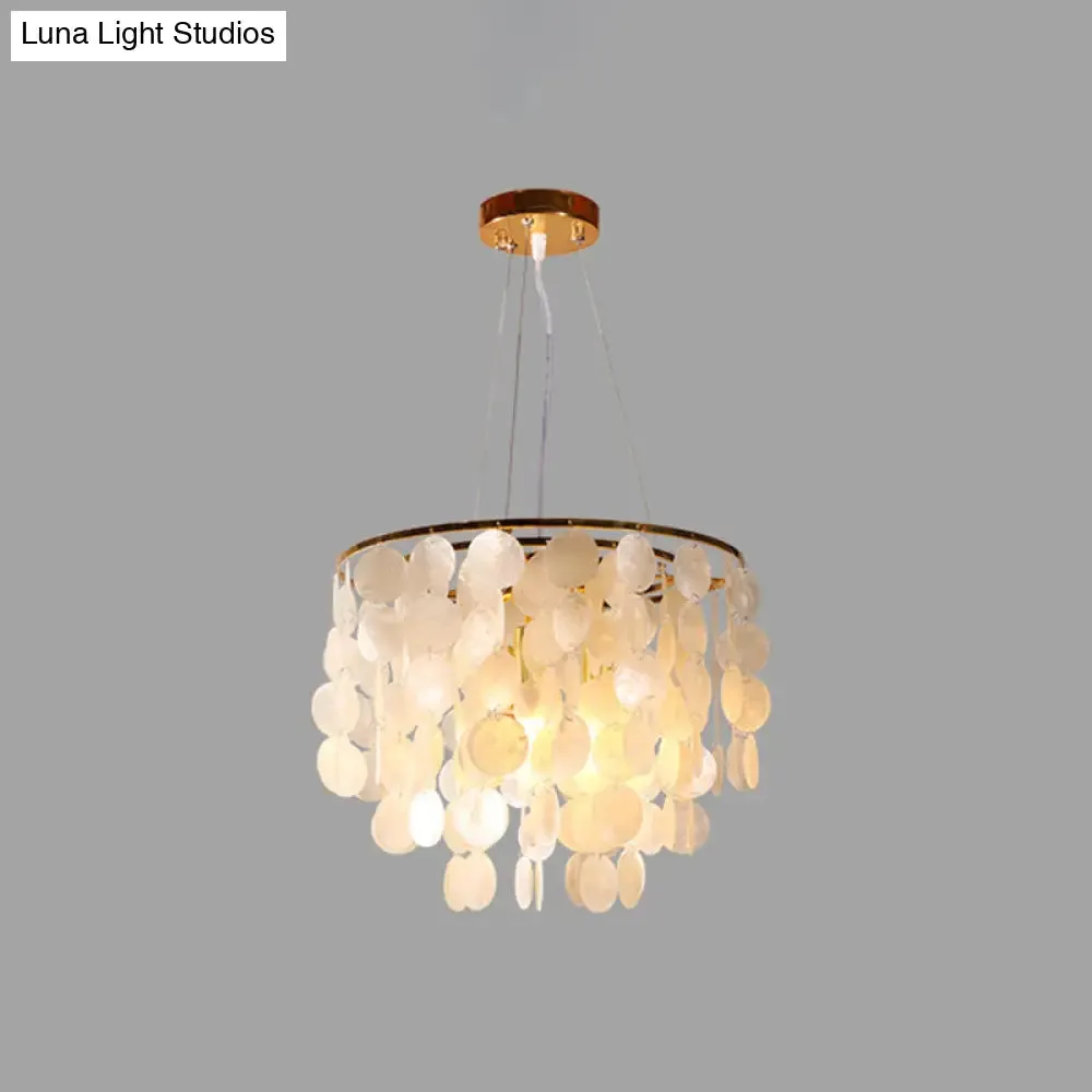 Minimalist Shell Gold Pendant Light - Elegant Dining Room Chandelier