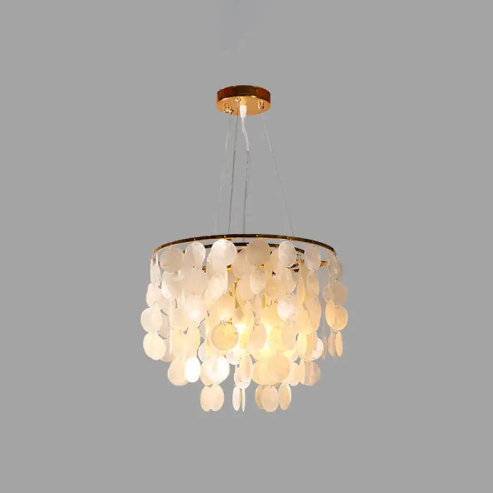 Minimalist Shell Gold Pendant Light - Elegant Dining Room Chandelier