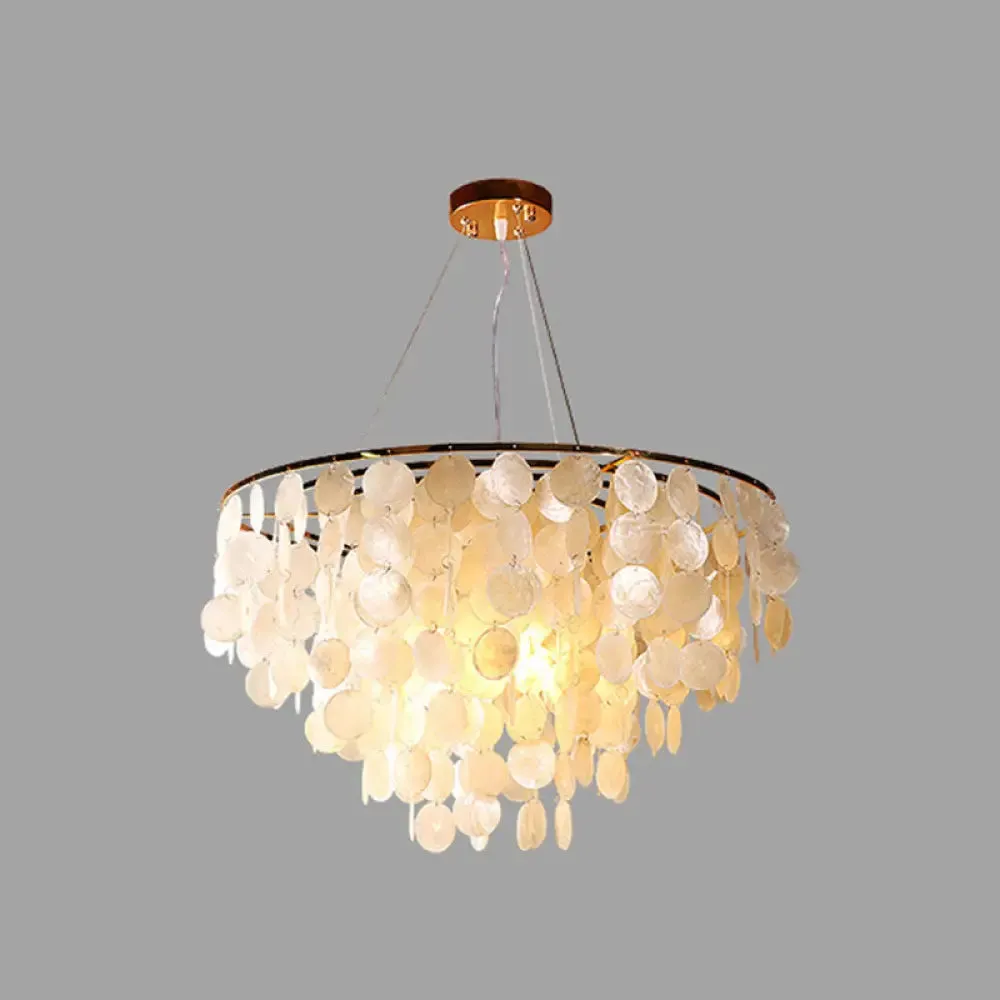 Minimalist Shell Gold Pendant Light - Elegant Dining Room Chandelier