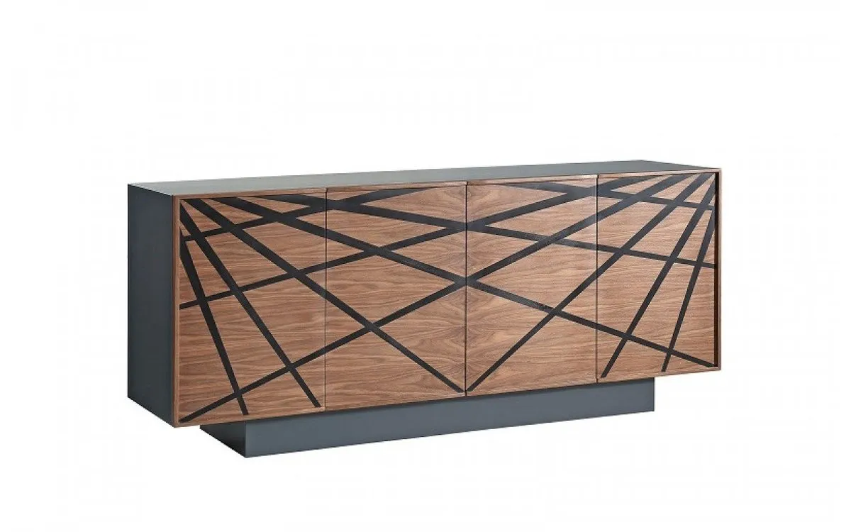 Modrest Spectra Contemporary Walnut & Grey Buffet