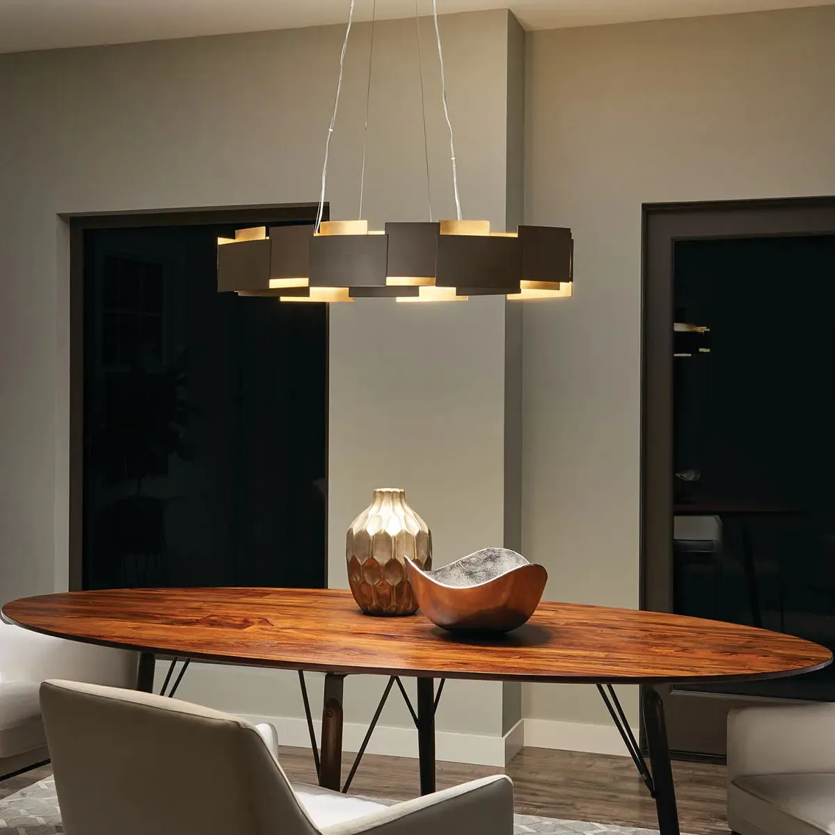 Mona 34 In. LED Chandelier Bronze Finish