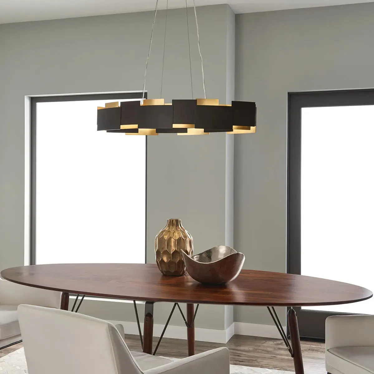 Mona 34 In. LED Chandelier Bronze Finish