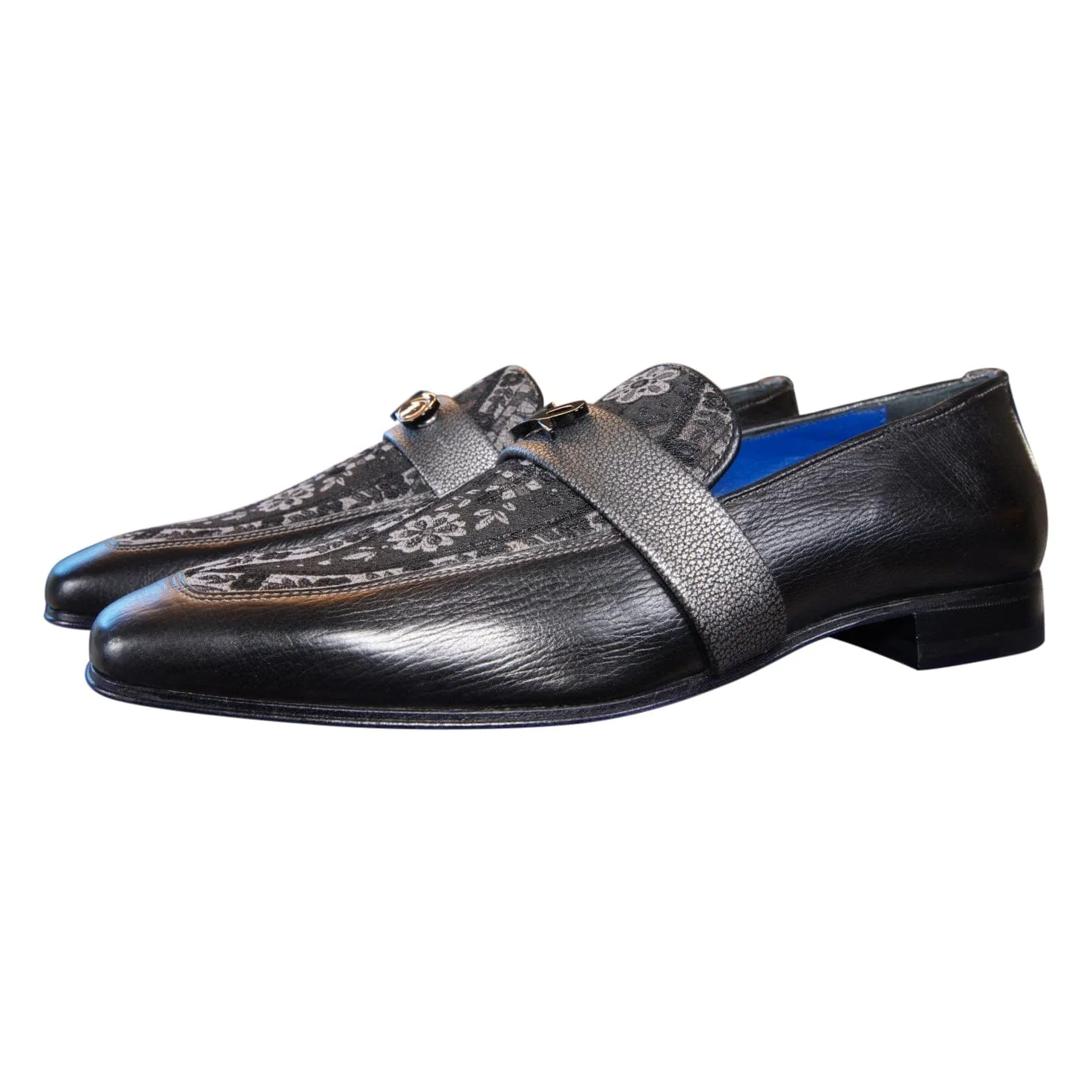 Nero Gunmetal Paisley Loafer