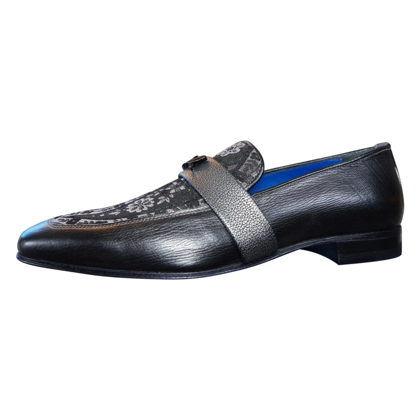 Nero Gunmetal Paisley Loafer