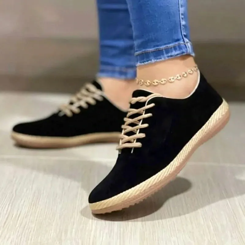 New Women's Lace-up Casual Round Toe Flat Comfort Shoes