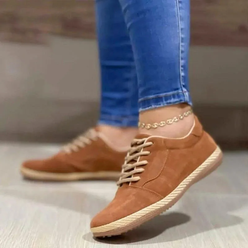 New Women's Lace-up Casual Round Toe Flat Comfort Shoes