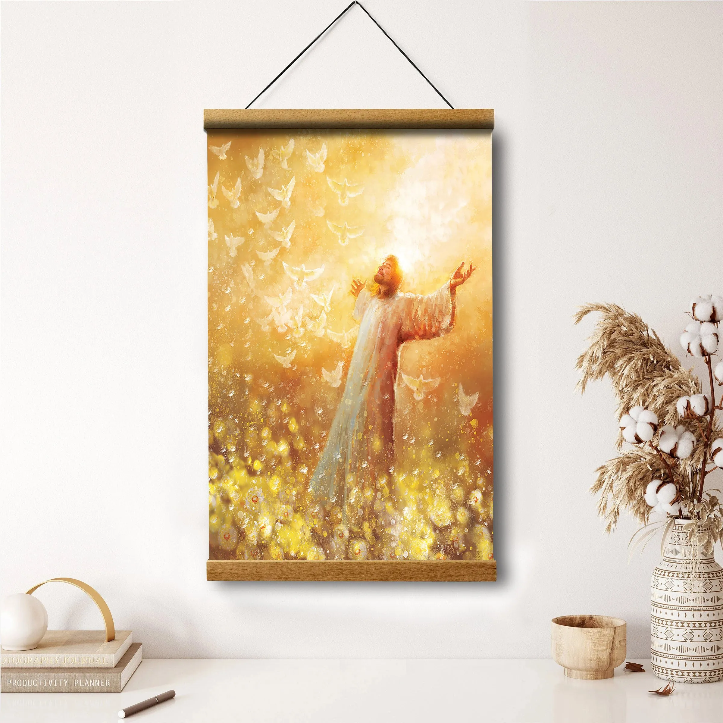 Oh, Lord Hanging Canvas Wall Art - Jesus Picture - Jesus Portrait Canvas - Religious Canvas