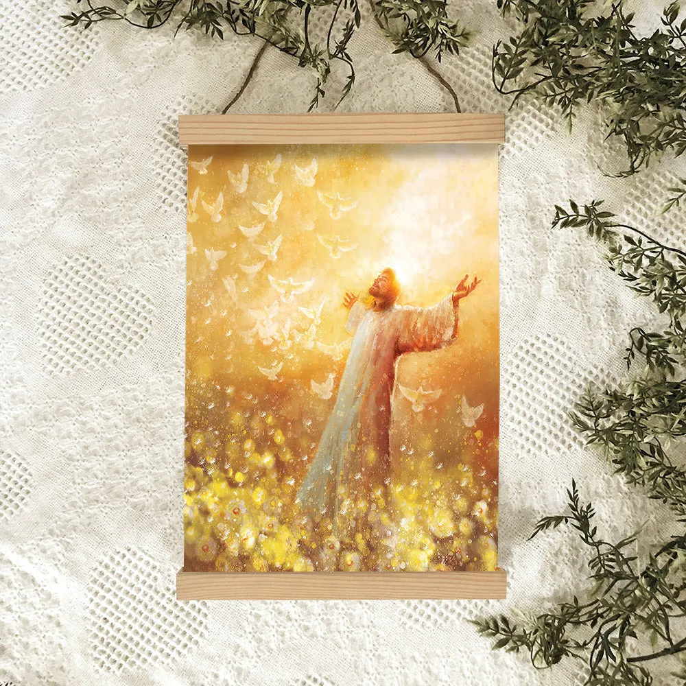 Oh, Lord Hanging Canvas Wall Art - Jesus Picture - Jesus Portrait Canvas - Religious Canvas