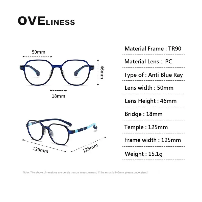 Oveliness Youth Unisex Full Rim Flat Top Oval Tr 90 Titanium Eyeglasses 91032