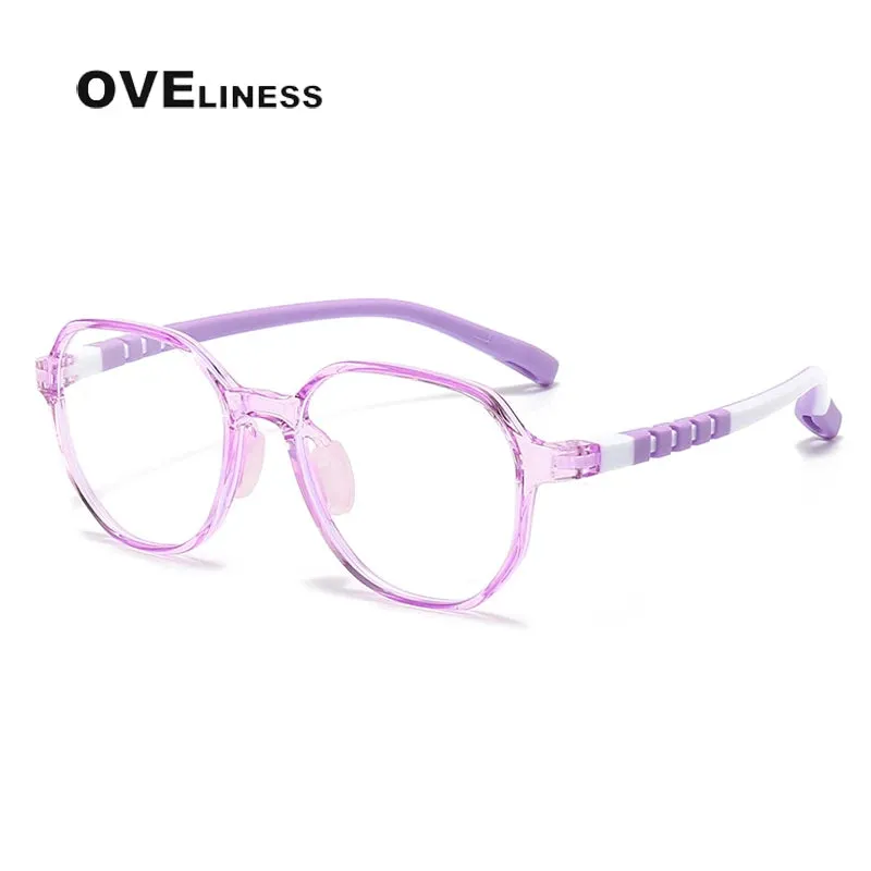 Oveliness Youth Unisex Full Rim Flat Top Oval Tr 90 Titanium Eyeglasses 91032