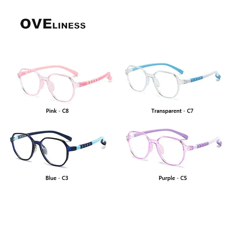 Oveliness Youth Unisex Full Rim Flat Top Oval Tr 90 Titanium Eyeglasses 91032