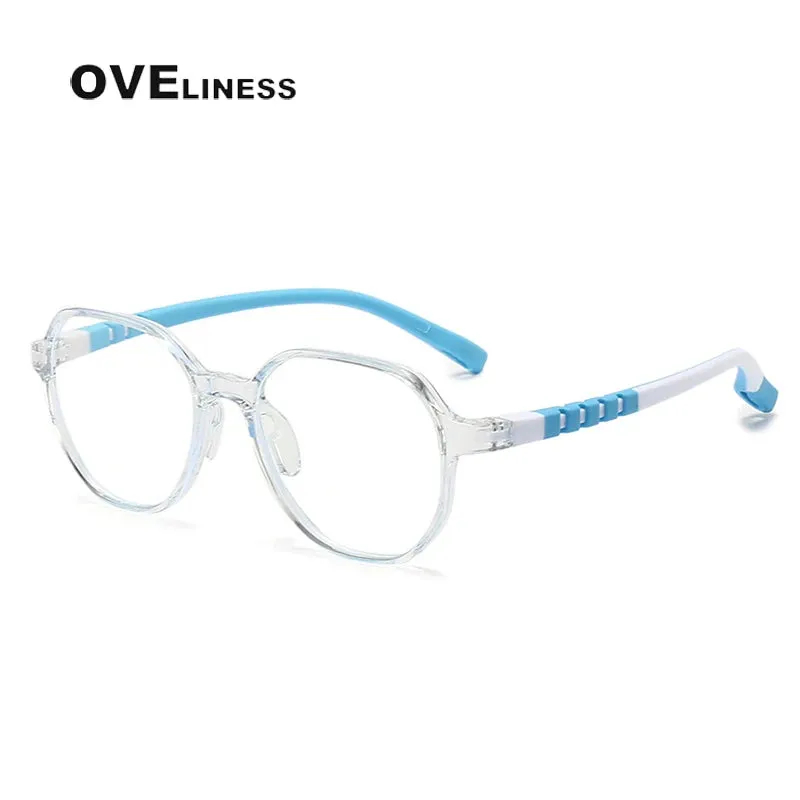 Oveliness Youth Unisex Full Rim Flat Top Oval Tr 90 Titanium Eyeglasses 91032