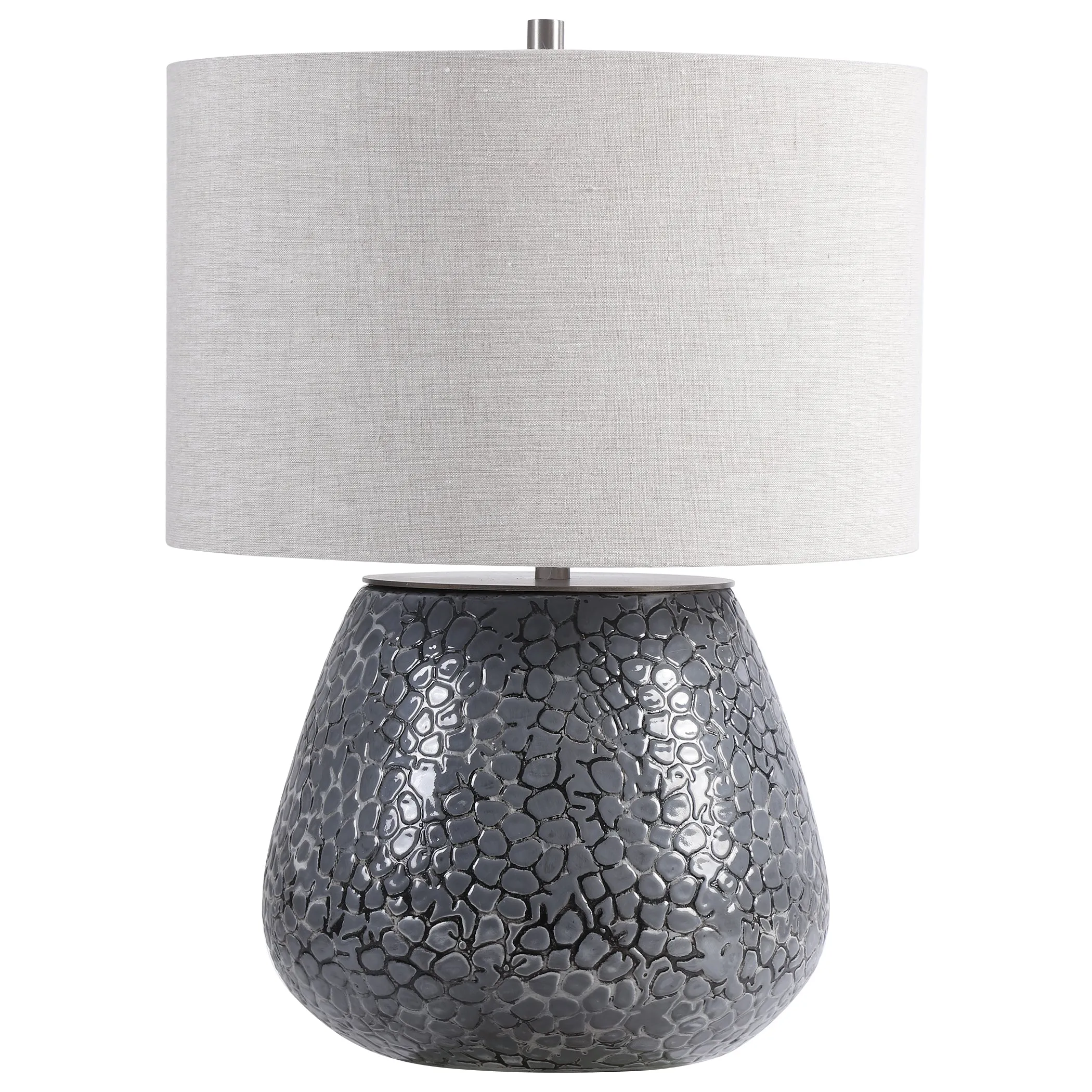 Pebbles Metallic Gray Table Lamp