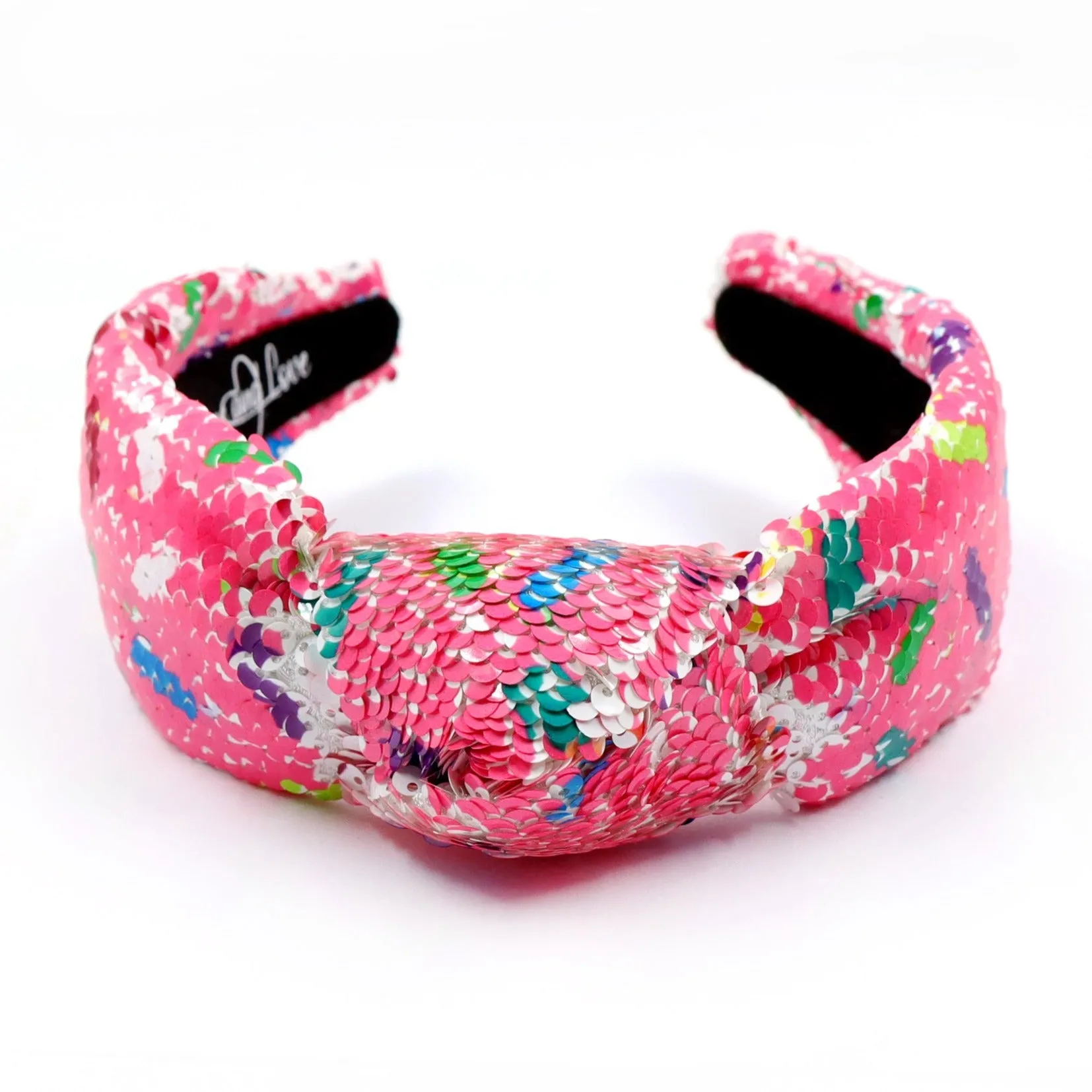 Pink Sequin Sprinkles Knot Headband