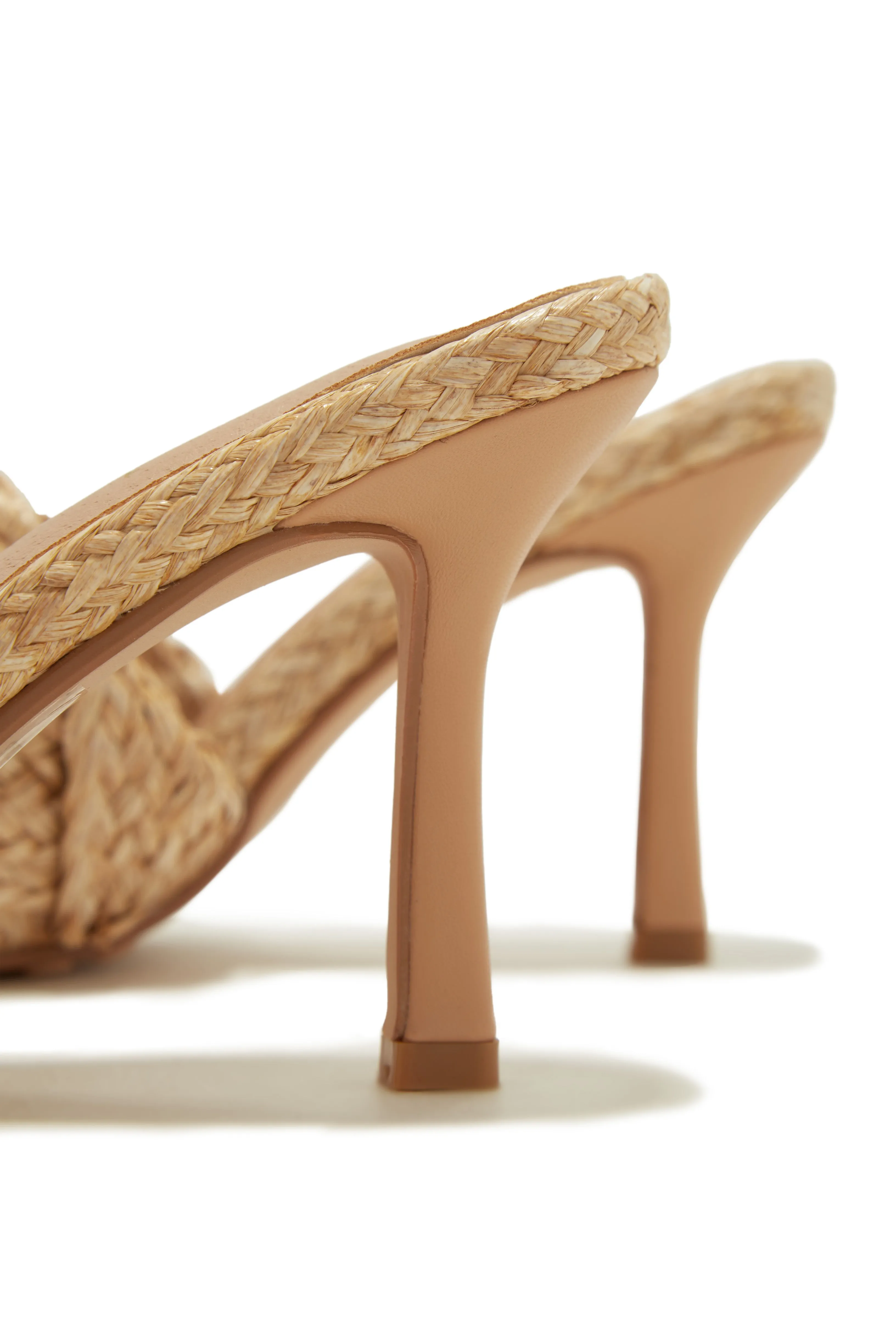 Positano Mid Heel Mules - Natural