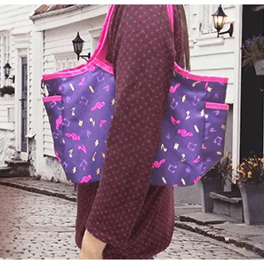 Purple Music Themed Tote Bag