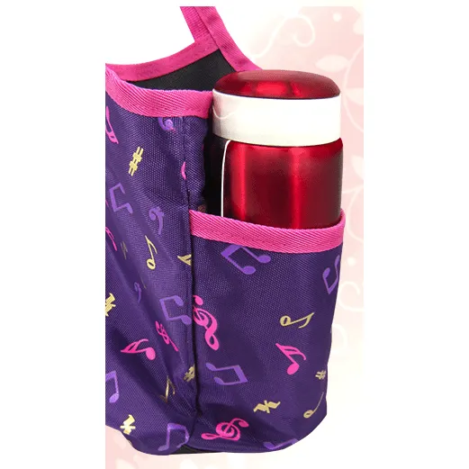 Purple Music Themed Tote Bag