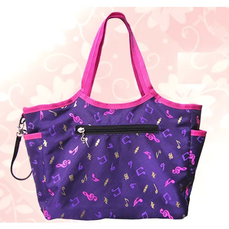 Purple Music Themed Tote Bag