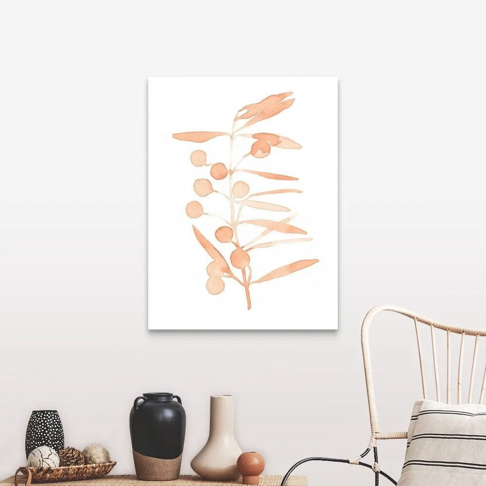 "Blush Olive Branch II" Canvas Wall Art