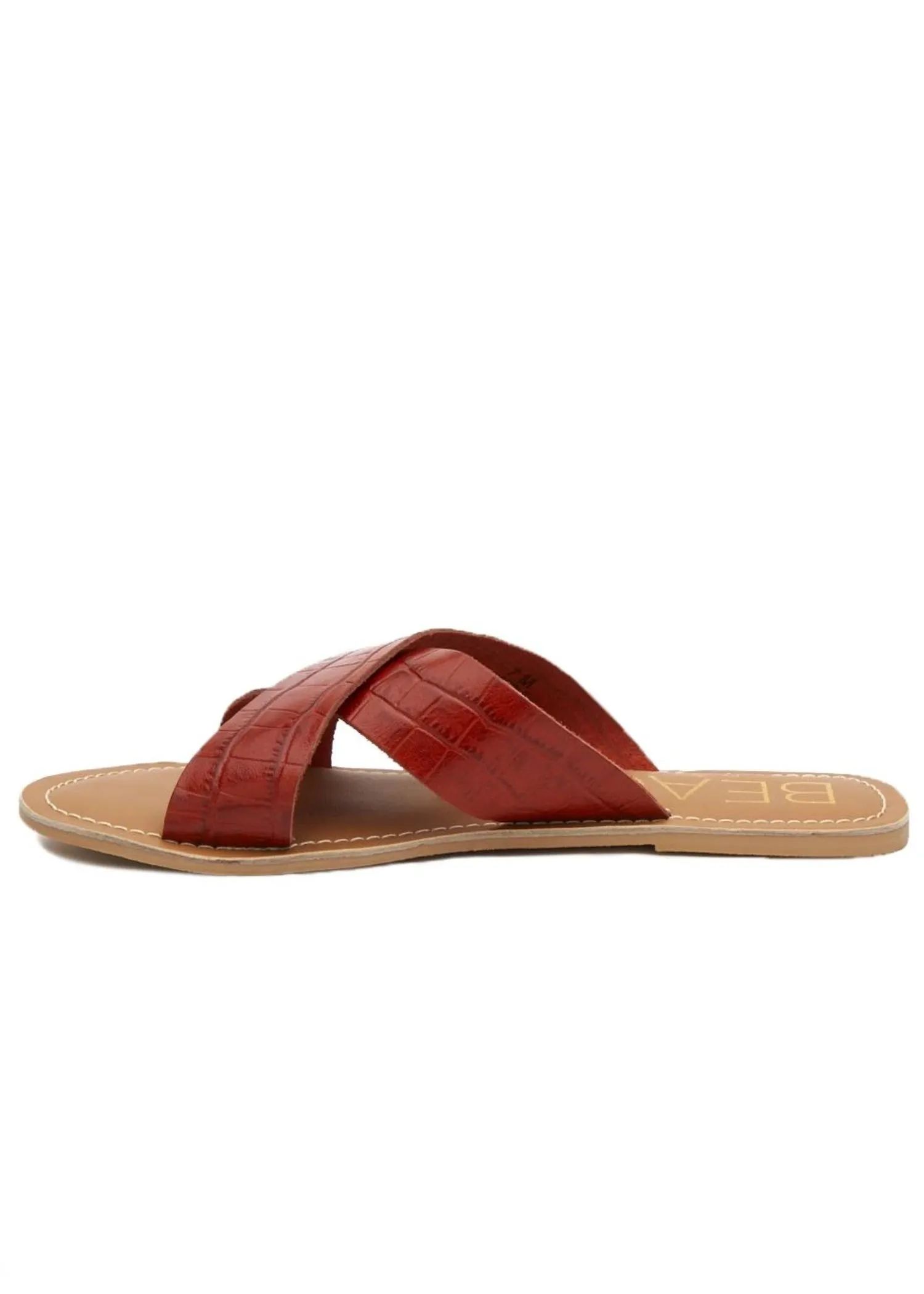 Red Croc Pebble Sandal with Criss Cross Stap by Matisse