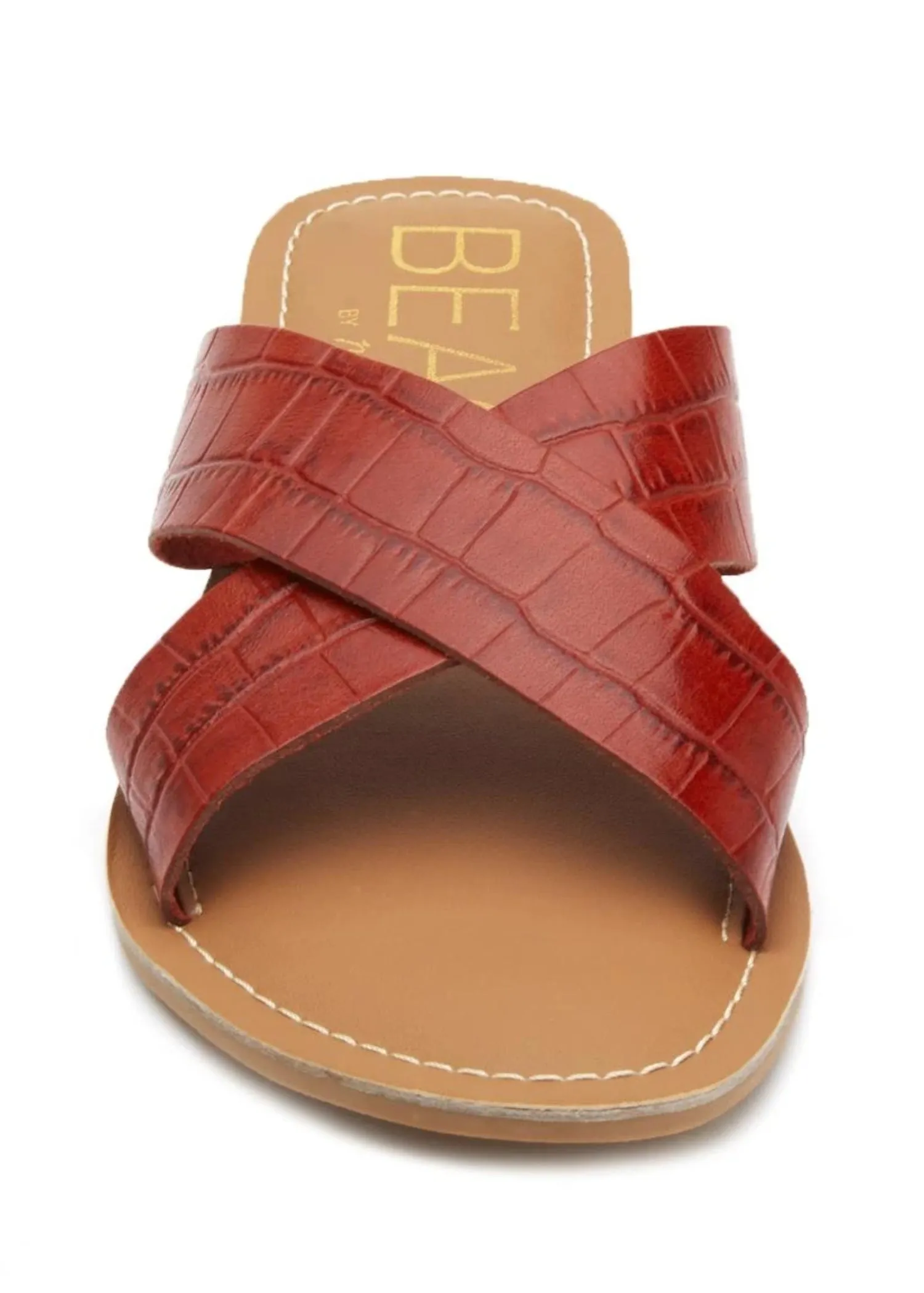 Red Croc Pebble Sandal with Criss Cross Stap by Matisse