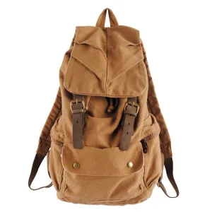 Retro Large Storage Casual Leather Canvas Rucksack 2105