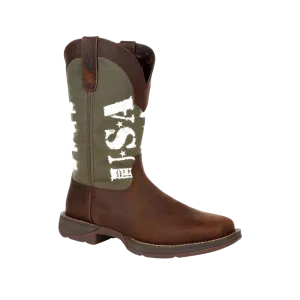 Rocky Boot Rebel Durango Men's Army Green USA Print Boot