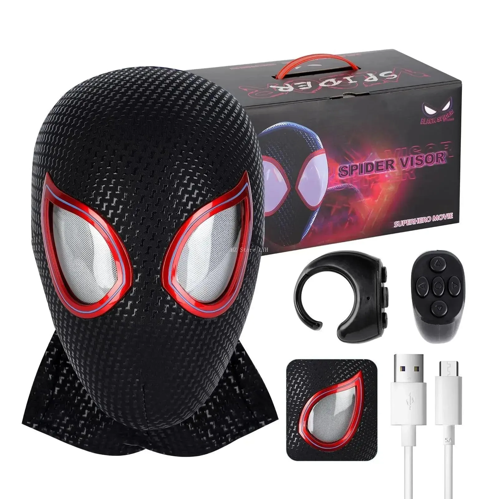 SpiderVision Luxe Mask: Spider-Man Mask with Moving Eyes