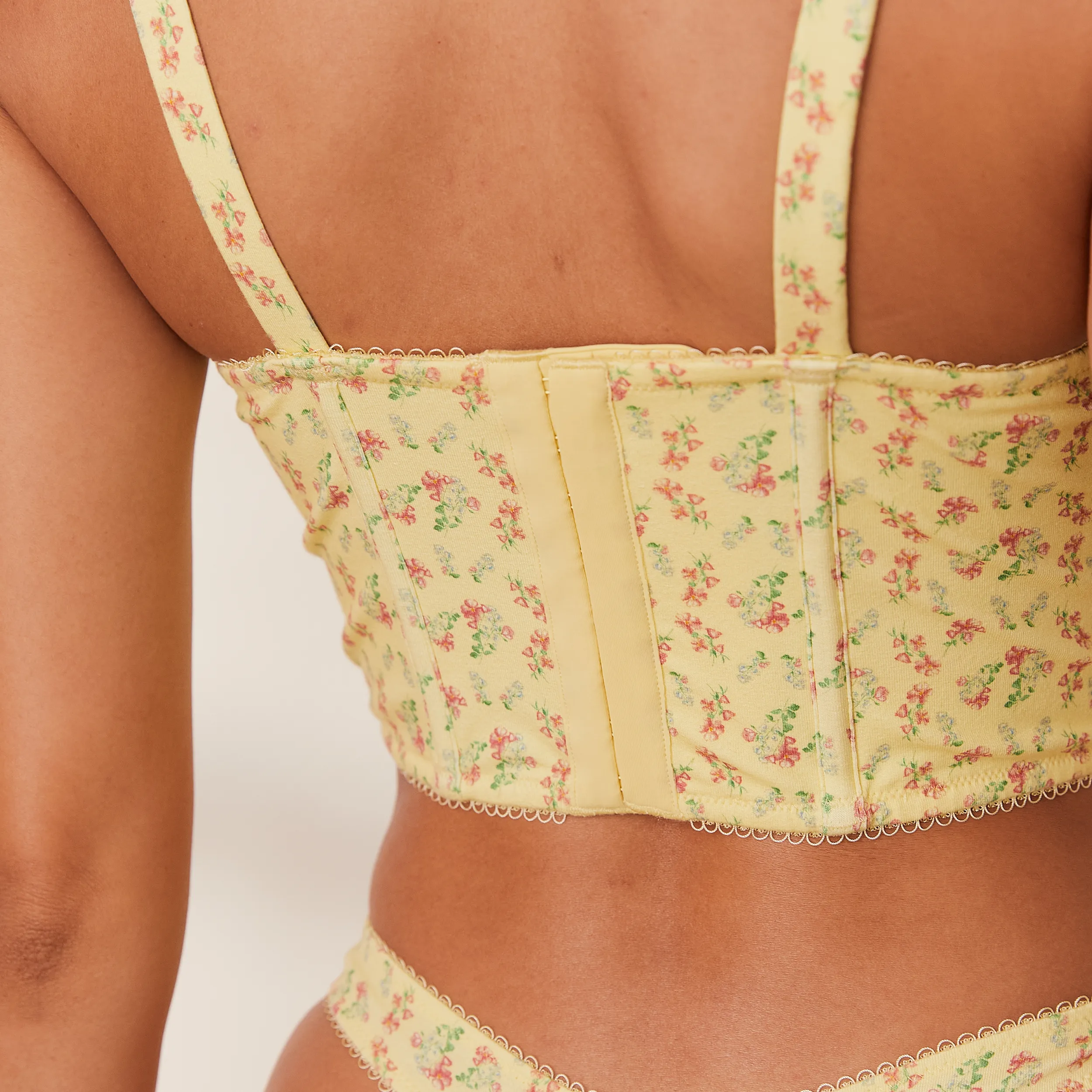 Sweet Longline Bra  - Lemon Floral