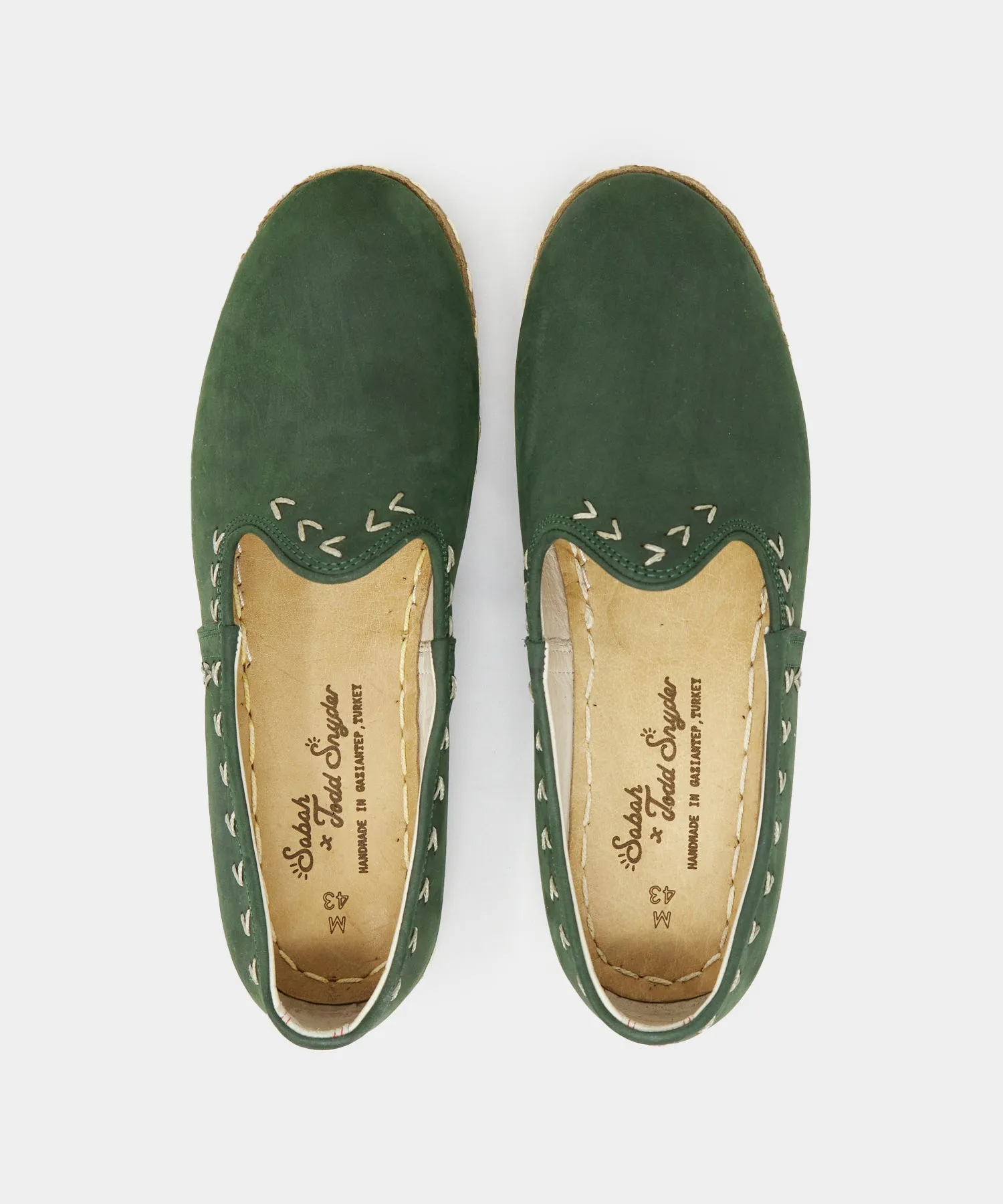 Todd Snyder X Sabah Leather Slip-On in Dark Green