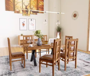 Urban Elegance Solid Wood Dining Table Set