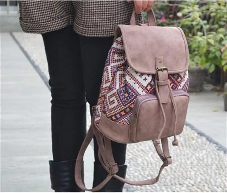 Women's Printed Canvas Shoulder School & Travel Bags for Teenagers